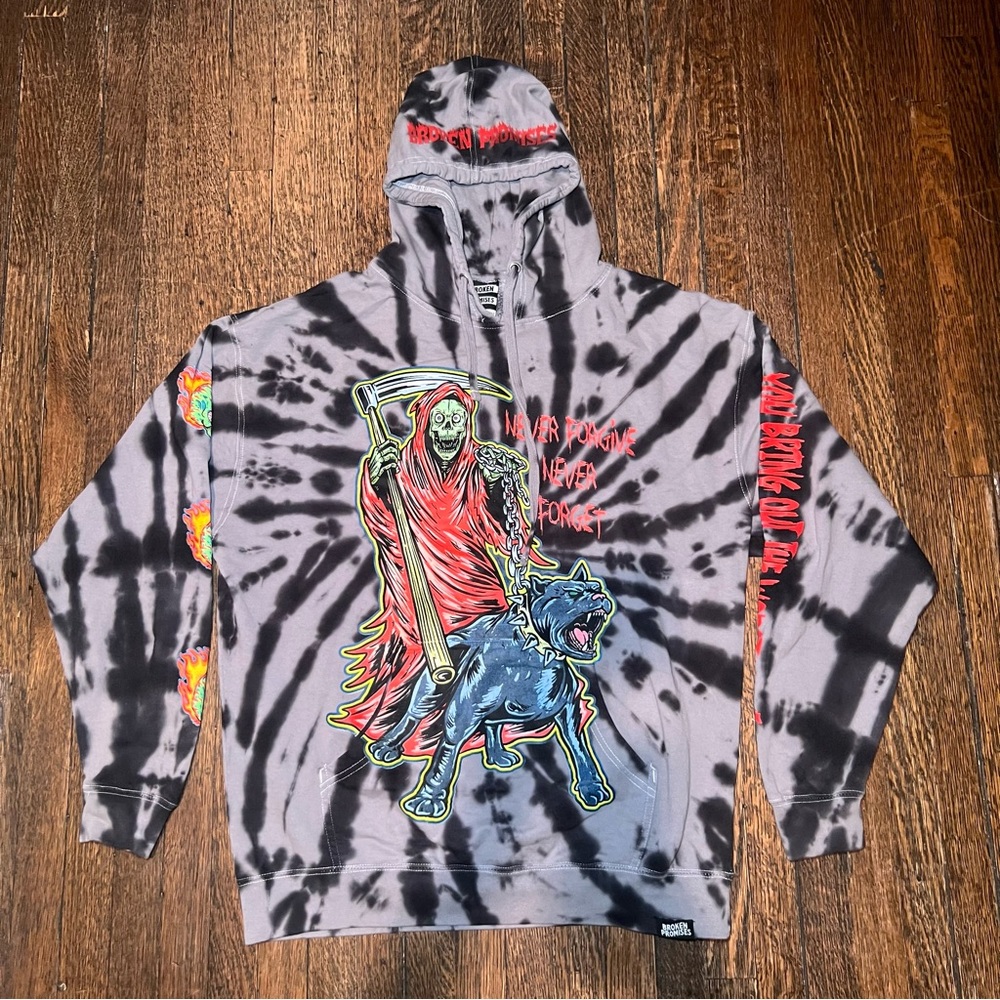 Broken Promises Worst In Me Spiral Dye Hoodie